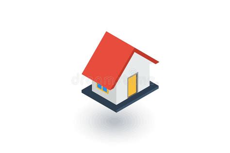 Huis Isometrisch Vlak Pictogram 3d Vector Vector Illustratie