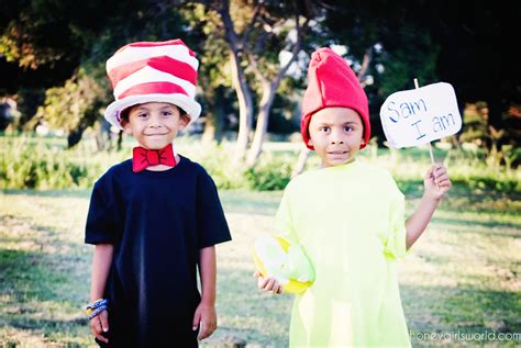 Book Character Dress Up Day - Easy DIY Dr. Seuss Cat In The Hat and Sam I Am Costumes ...