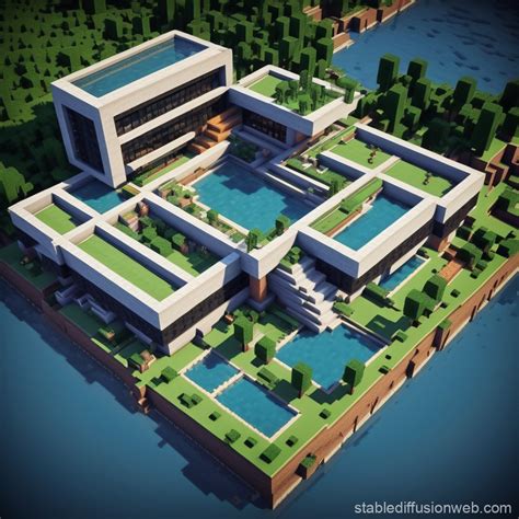 Modern Base Design in Minecraft | Stable Diffusion Online