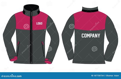 Custom Designs Softshell Jackets Template Mock Up Illustrations Stock