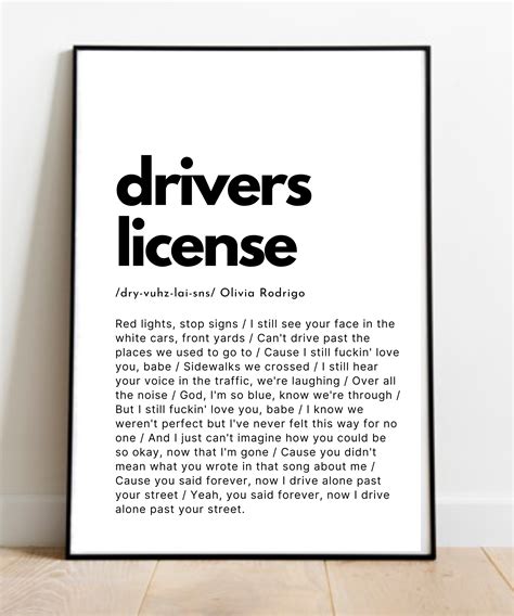 Drivers License Lyrics Clean Printable