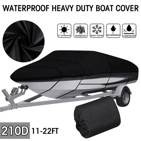 LELINTA Heavy Trailerable Center Console Boat Cover Heavy Duty 600D