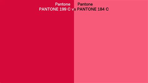 Pantone 199 C vs PANTONE 184 C side by side comparison