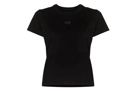 T By Alexander Wang Essential Jersey Shrunk Puff Logo Bound Neck Tee