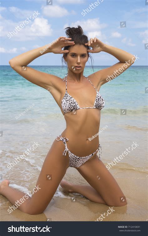 Beautiful Sexy Woman Bikini Posing On Stock Photo 712410691 Shutterstock