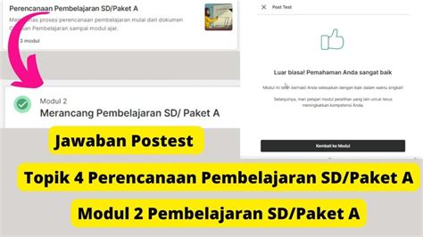 Soal Kunci Jawaban Post Test Modul 2 Aspek Aspek Yang Tepat Untuk