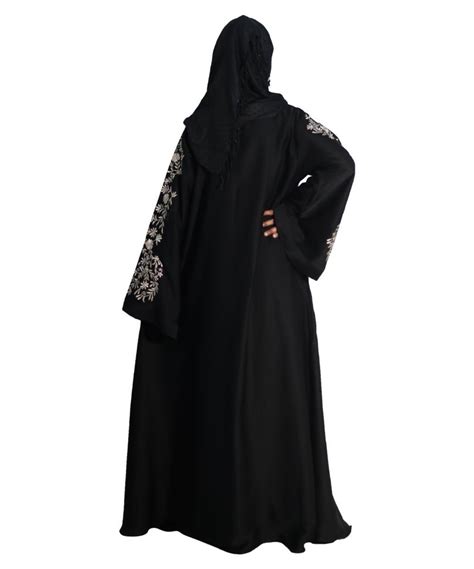 Nida Women Modest City Black Embroidery Islamic Abaya Size Free Size