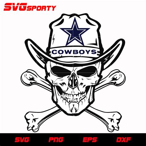 Dallas Cowboys Skull 5 Svg Nfl Svg Eps Dxf Png Digital File Svg