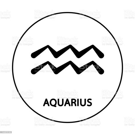 Astrological Zodiac Aquarius 12 Zodiac Symbol Astronomy Occult Symbol With Zodiac Sign Stock