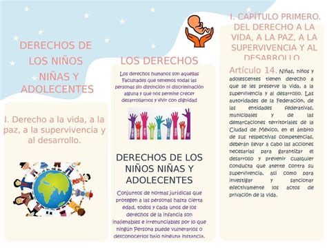 elabora un tríptico sobre los derechos del niño y el adolescente