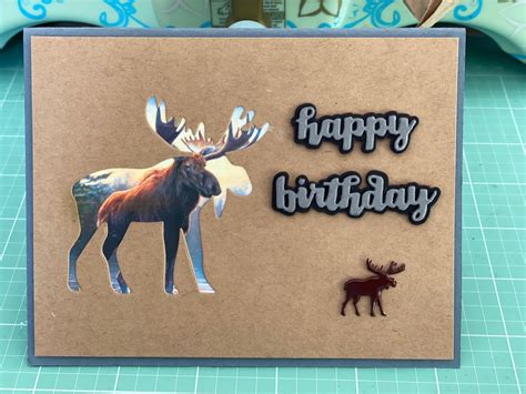 Unique Moose in Moose Birthday Card | Moose birthday, Country crafts ...