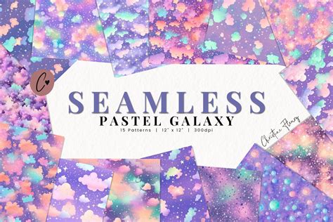 Seamless Pastel Galaxy Digital Paper Graphic by Christine Fleury ...