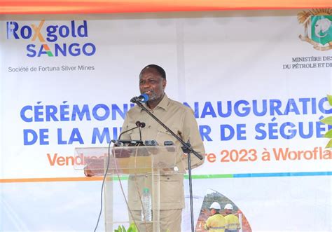 MINES LE MINISTRE SANGAFOWA COULIBALY INAUGURE LA MINE D OR DE SEGUELA