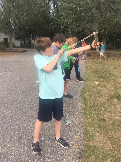 Our Survivor class had a blast making their own slingshots and trying