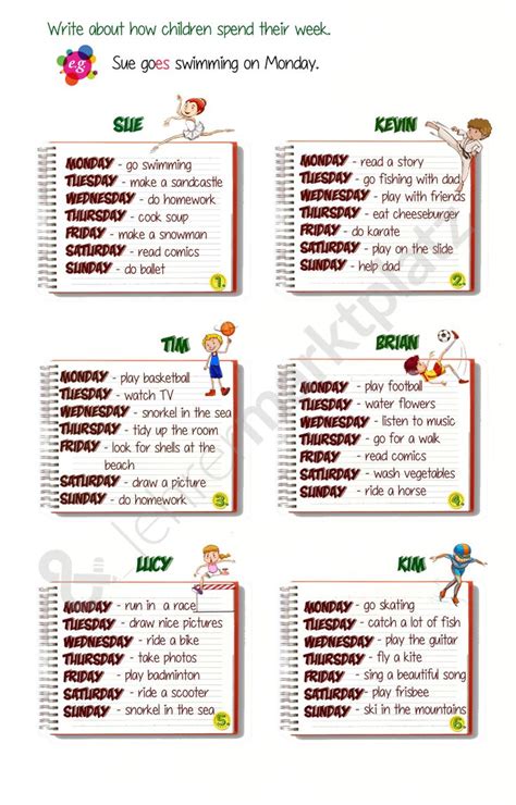 Daily And Free Time Activities Present Simple D Person Singular