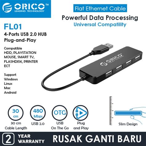 Jual Orico Fl Usb Hub Port Usb Black Garansi Resmi Orico