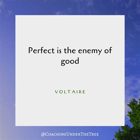 Perfect Is The Enemy Of Good Coaching Under The Tree