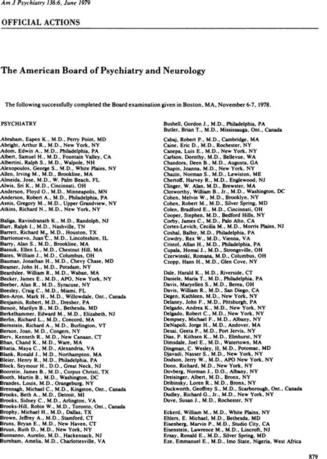 The American Board Of Psychiatry And Neurology American Journal Of