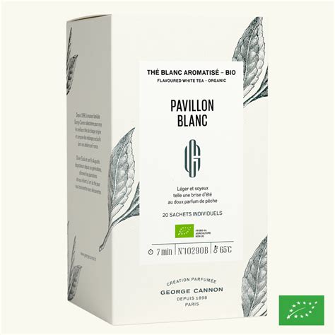 PAVILLON BLANC Thé blanc aromatisé BIO Boîte de 20 sachets