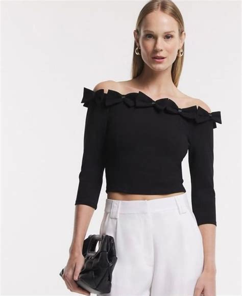 Blusa Ombro A Ombro Renner - Coppred Ombro a Ombro com Laços com Etiqueta | Blusa Feminina Renner ...