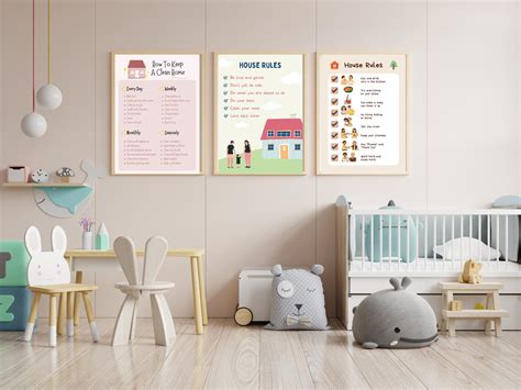 House Rules for Kids, House Rule Wall Art, Family Rule Wall Art, Home ...