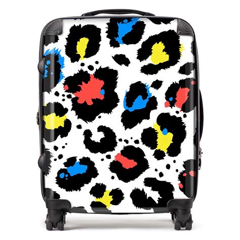 Coloured Leopard Print Suitcase Warren Reed Designer