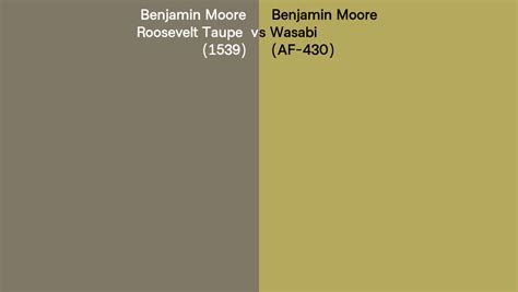 Benjamin Moore Roosevelt Taupe Vs Wasabi Side By Side Comparison