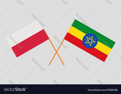 Crossed flags of poland and ethiopia official Vector Image