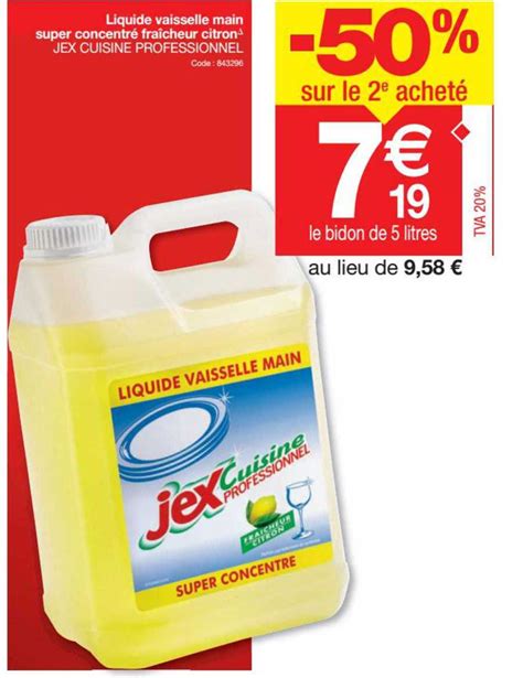 Offre Liquide Vaisselle Main Fra Cheur Citron Jex Professionnel Chez