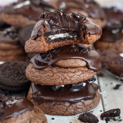 Oreo Stuffed Brownie Cookies Recipe Lemonpeony