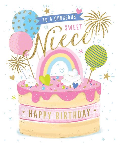 Card Sweet Niece Birthday Cake Gatto Christian Shop