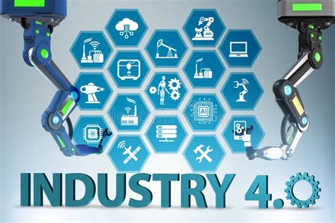 Industry 4 0 Concept With Various Stages 3d Rendering Stock