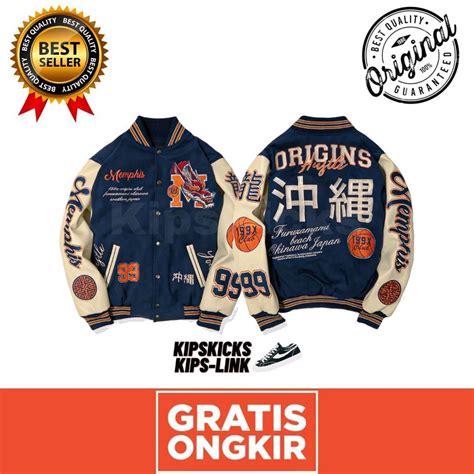 Jual MEMPHIS ORIGINS VARSITY JACKET OKINAWA TOUCHDOWN TORA KAMIKAZE