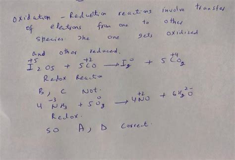 [solved] Which Of The Following Reactions Would Be A Oxidation Reduction Course Hero