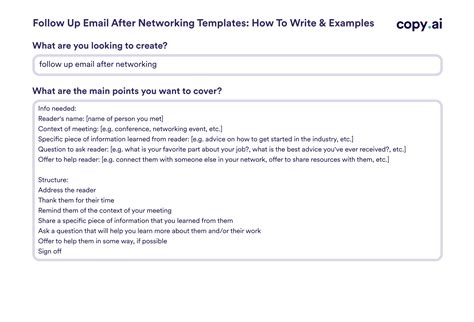 Follow Up Email After Networking Templates How To Write Examples