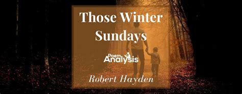 Those Winter Sundays by Robert Hayden - Poem Analysis