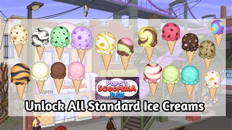 Papa's Scooperia To Go - Unolck All Standard Ice Creams - YouTube