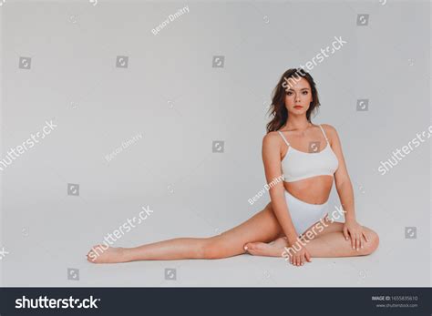 Beautiful Brunette Girl Long Hair Simple Stock Photo 1655835610 Shutterstock