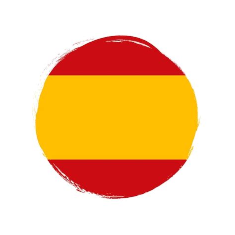 Bandera de españa con pincel grunge Vector Premium