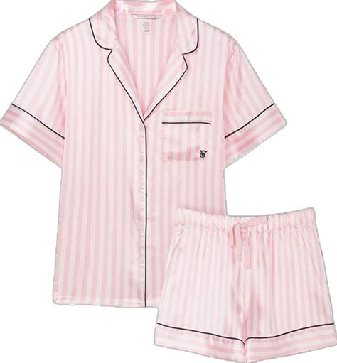 Buy Victoria S Secret Pink Iconic Stripe Satin Short Pyjama Set From