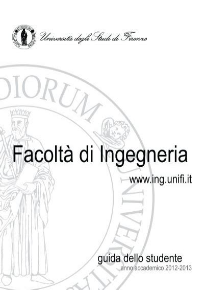 Guida Dello Studente Ingegneria Universit Degli Studi Di Firenze