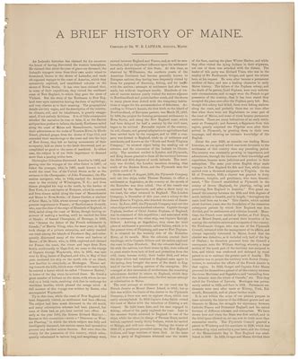 "Brief History of Maine"