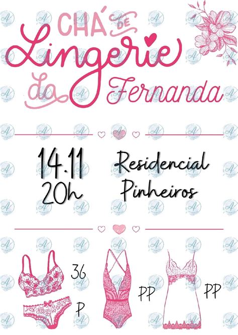 Convite Digital Chá de Lingerie Elo Produtos Especiais