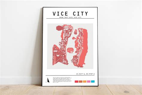 GTA Vice City Map Wall Art | GTA Merch