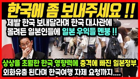 한국에 제발 좀 보내주세요 한국에 가고 싶다며 한국대사관에 몰려든 일본인들에 충격받은 일본 우익들 Youtube