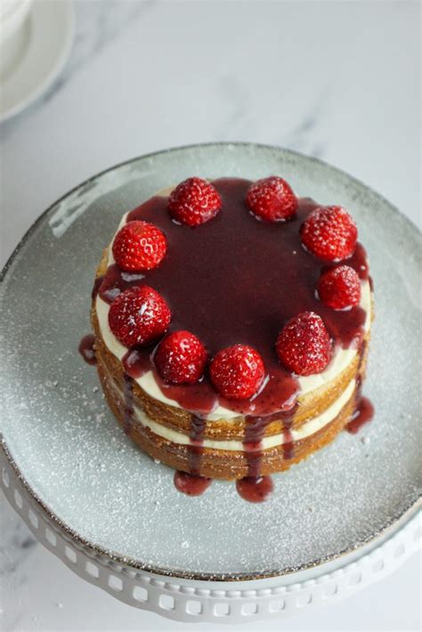 How To Make A Simple Lemon Strawberry Cream Naked Cake My Eager Eats