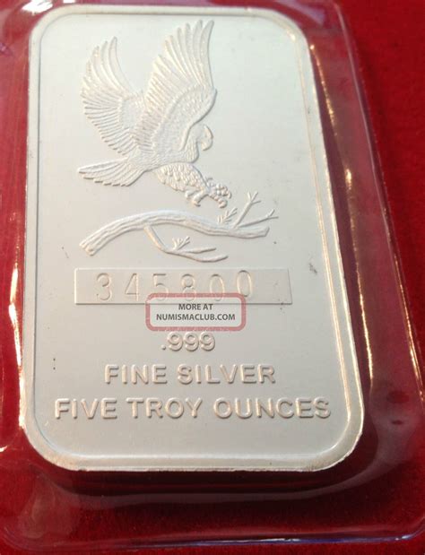 5 Oz Pure Silver Bar Eagle Design Sweet Design On Reverse