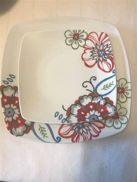 Gourmet By Fitz And Floyd Mod Floral Multicolor Piece Dinnerware