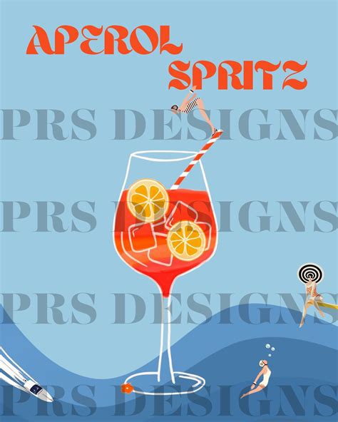 Aperol Spritz Art Aperol Spritz Bar Cart Art Aperol Spritz Etsy Australia