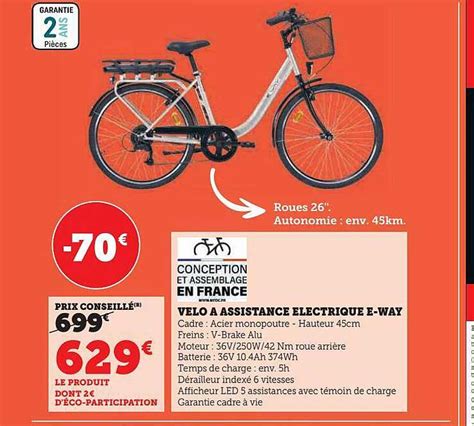 Promo Velo Assistance L Ctrique E Way Chez Super U Icatalogue Fr